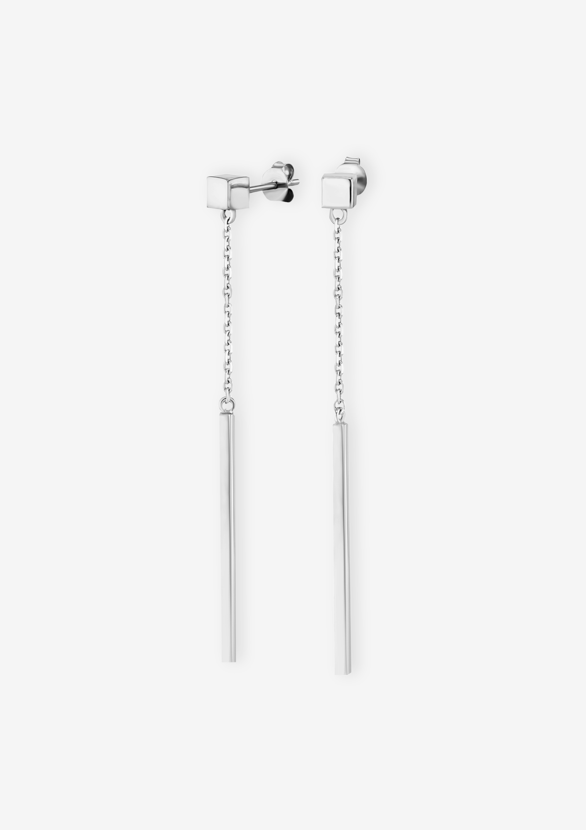 Singula-jewelry-silver-cube-rain-long-earrings