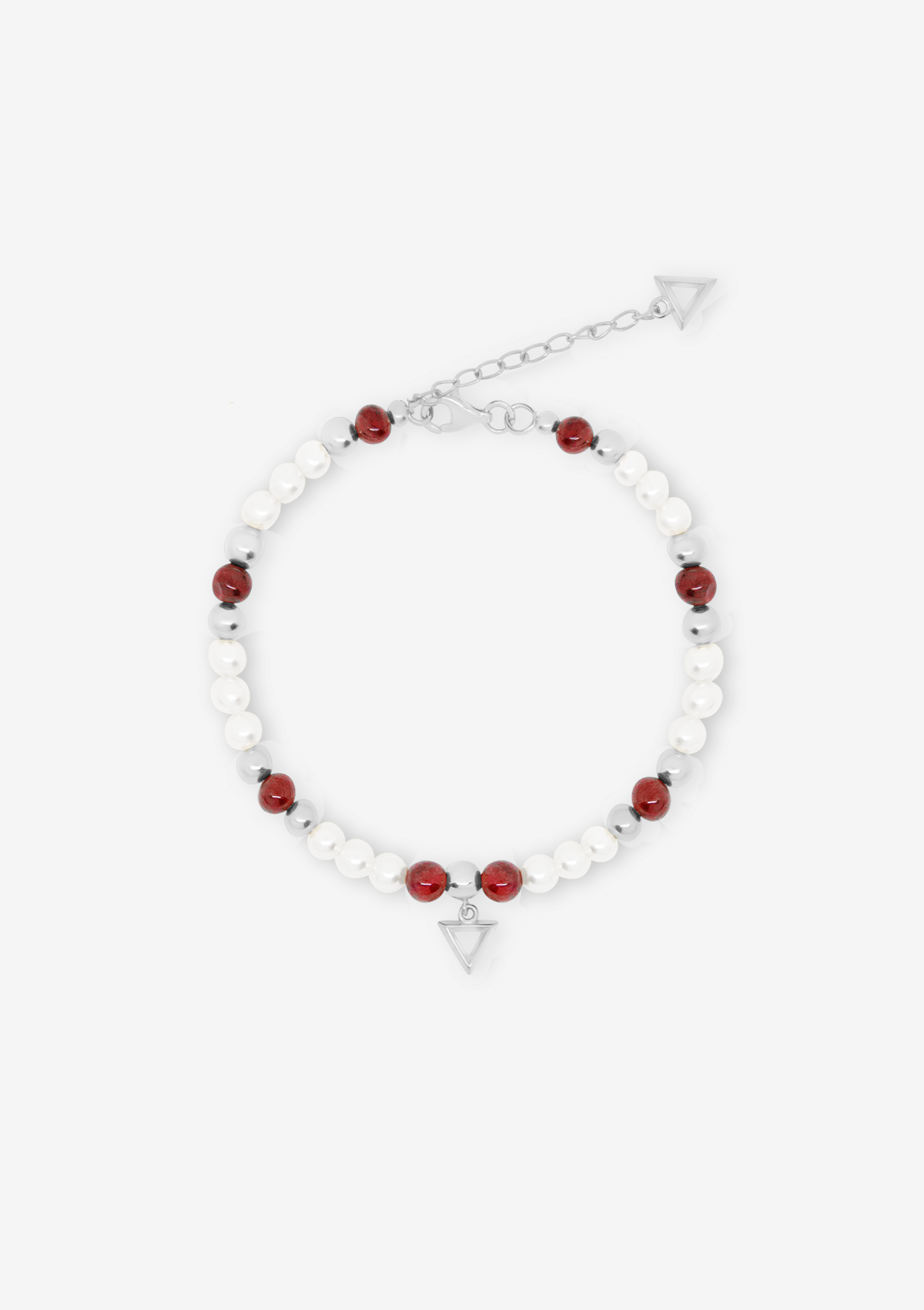 Fire Fever Red Garnet Unisex Bracelet Silver