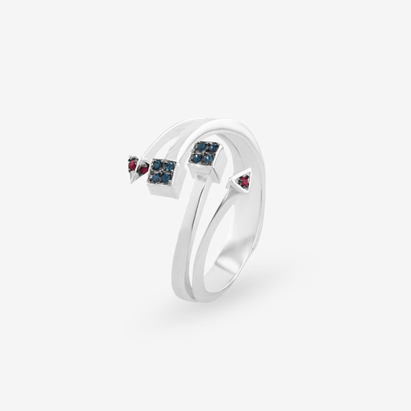    Singula-jewelry-double-silver-crossroads-sapphires-rubies-women-ring