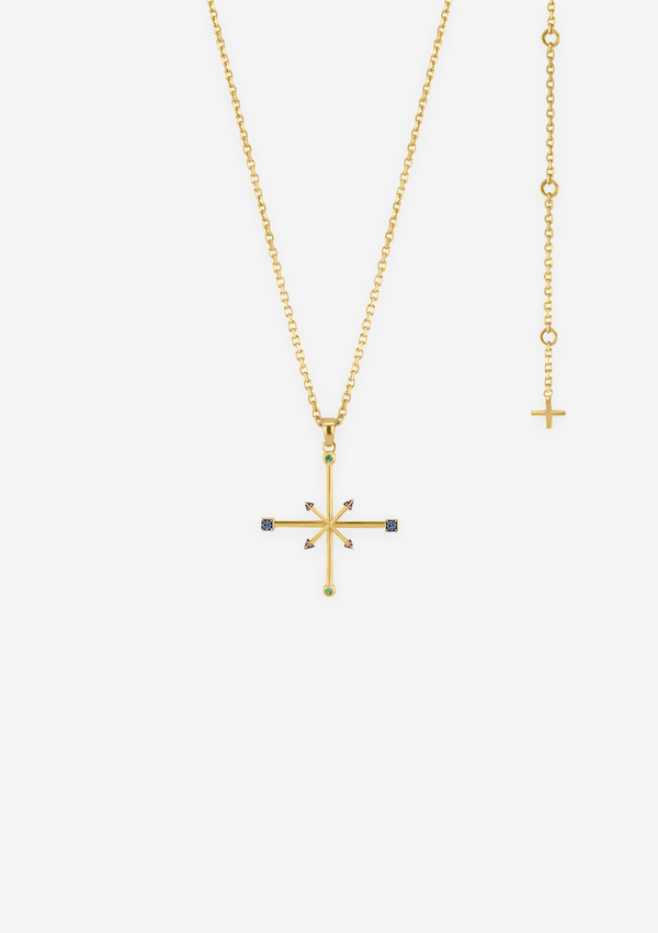 Singula-jewelry-gold-cross-wind-rose-jr-gems-unisex-necklace
