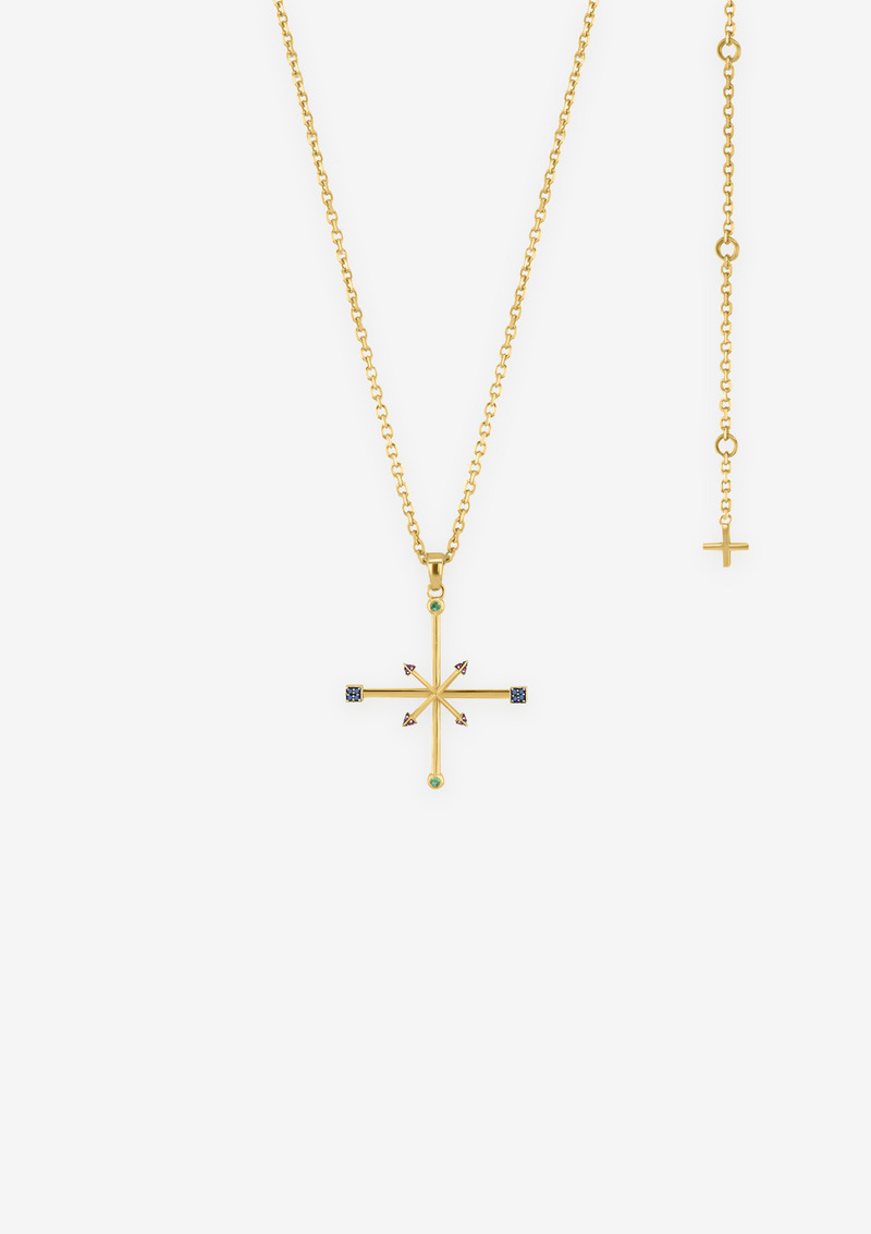 Singula-jewelry-gold-cross-wind-rose-jr-gems-unisex-necklace