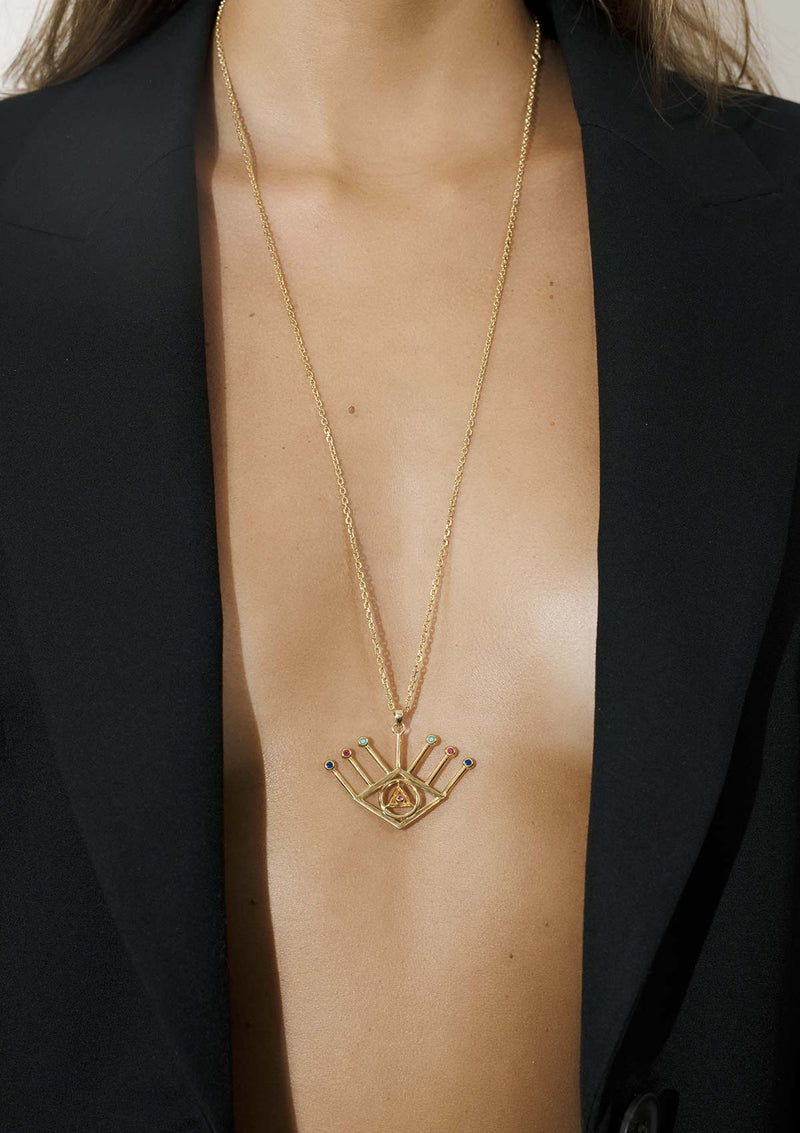     Singula-jewelry-gold-gems-third-eye-necklace-women
