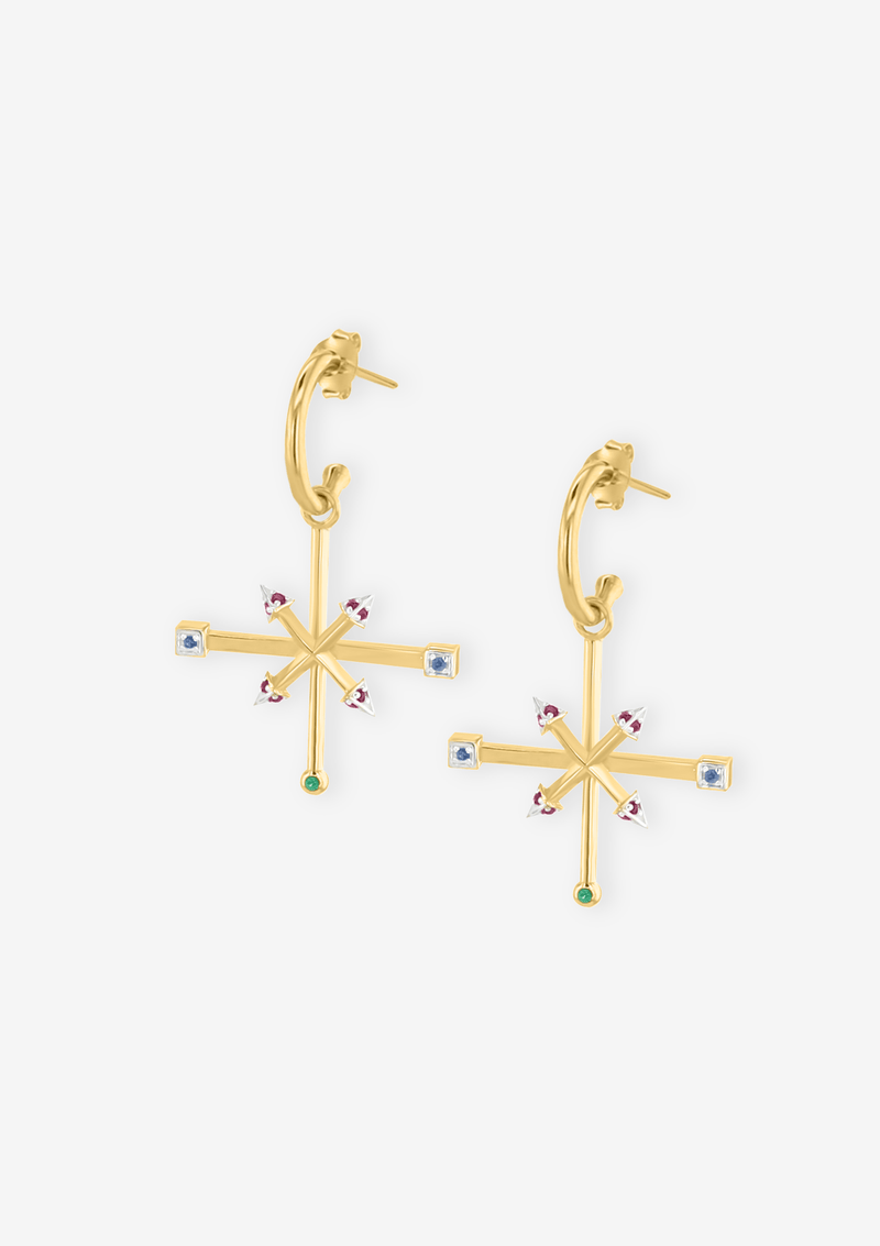 The Wind Rose Gems Short Earrings