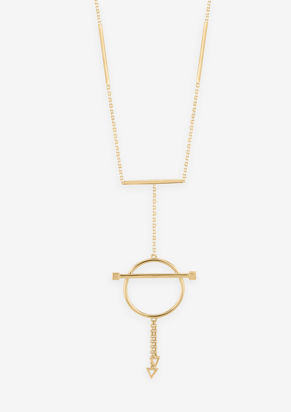 Singula-jewelry-gold-round-infinity-pendulum-unisex-chaplet