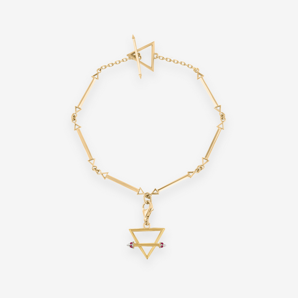    Singula-jewelry-gold-rubies-humanity-triangle-bracelet-women