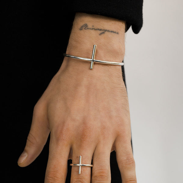 Singula-jewelry-silver-axis-bangle-bracelet-men