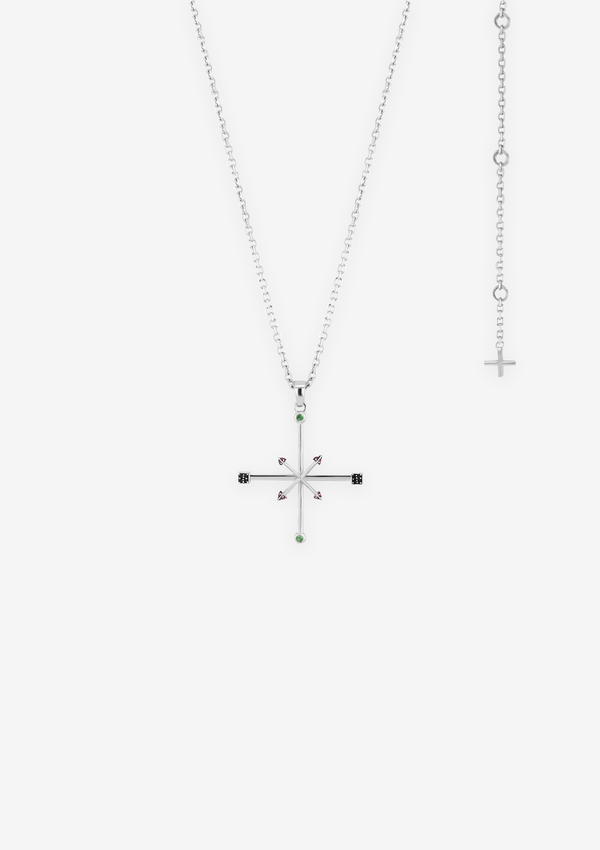 Singula-jewelry-silver-cross-wind-rose-jr-gems-unisex-necklace