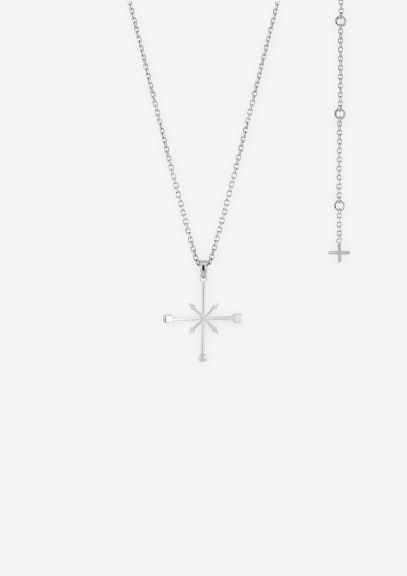 Singula-jewelry-silver-cross-wind-rose-jr-unisex-necklace