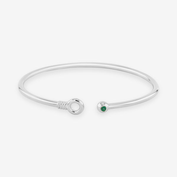    Singula-jewelry-silver-emerald-celestial-circle-bangle-women-bracelet