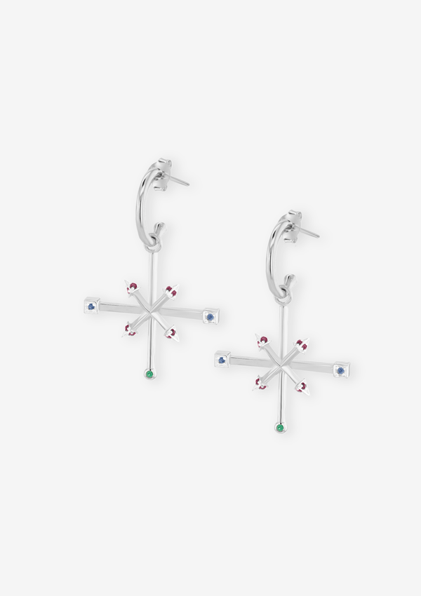 Singula-jewelry-silver-gems-wind-rose-earrings