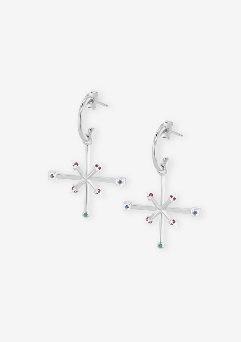 Singula-jewelry-silver-gems-wind-rose-earrings