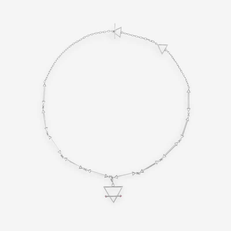    Singula-jewelry-silver-humanity-rubies-triangle-choker-women