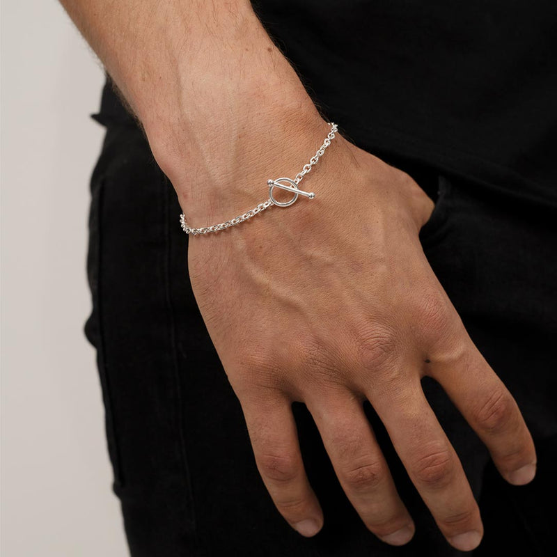    Singula-jewelry-silver-infinity-chain-bracelet-men