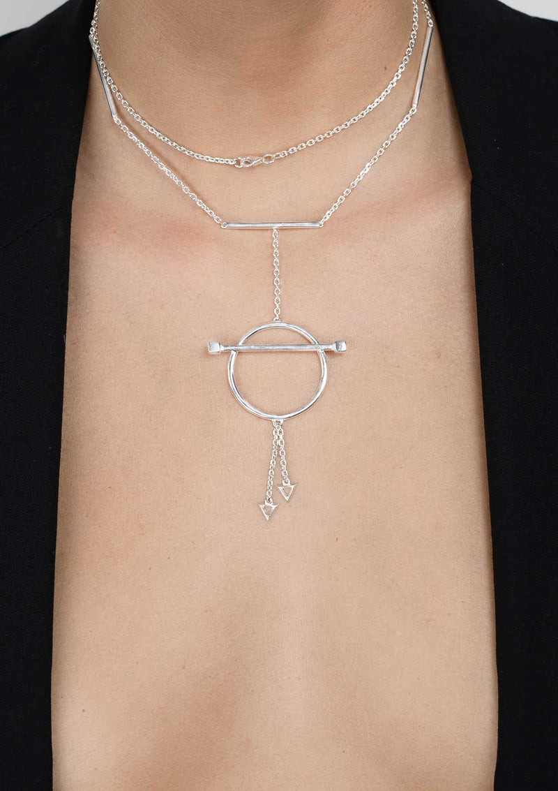    Singula-jewelry-silver-infinity-pendulum-chaplet-women-choker