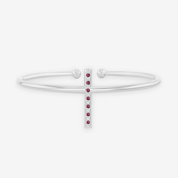    Singula-jewelry-silver-rubies-axis-bangle-women-bracelet