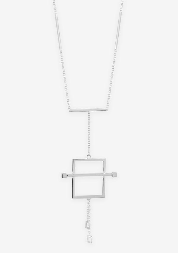Singula-jewelry-silver-square-magnicity-pendulum-unisex-chaplet