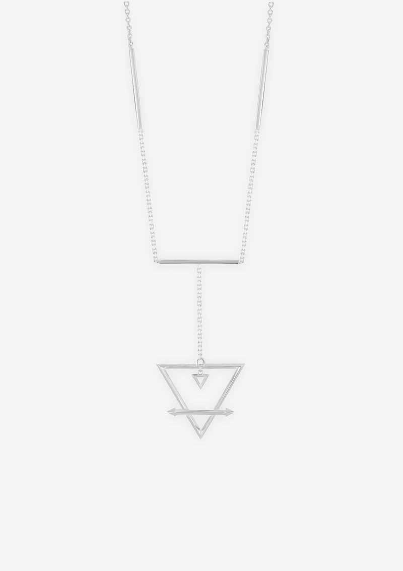 Singula-jewelry-silver-triangle-humanity-pendulum-unisex-chaplet