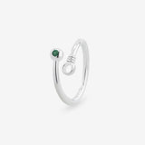    Singula-jewelry-single-silver-celestial-circle-emerald-women-ring