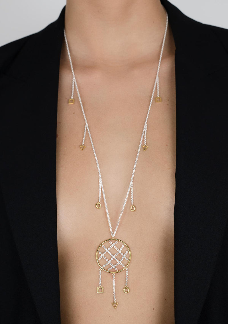    Singula-jewelry-two-tones-dream-catcher-chaplet-women